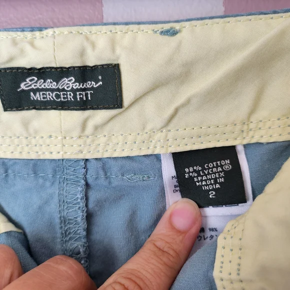 Womens Blue Cargo Shorts - Picture 3 of 9